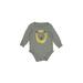 Child of Mine by Carter's Long Sleeve Onesie: Gray Marled Bottoms - Size Newborn