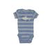 Just One You Made by Carter's Short Sleeve Onesie: Blue Print Bottoms - Size Newborn