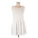 American Eagle Outfitters Casual Dress - A-Line Scoop Neck Short sleeves: White Print Dresses - Women's Size Medium