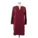 J.Crew Factory Store Casual Dress - Shift: Burgundy Solid Dresses - Women's Size 6