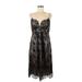 Lillie Rubin Casual Dress - Midi V-Neck Sleeveless: Black Print Dresses - New - Women's Size 8