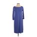 Eileen Fisher Casual Dress - Shift Square 3/4 sleeves: Purple Print Dresses - Women's Size X-Small Petite