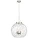 Athens 18" 3-Light Brushed Satin Nickel Pendant w/ Clear Water Glass S