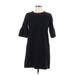 French Connection Casual Dress - Shift Crew Neck Short sleeves: Black Print Dresses - Women's Size 8