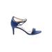 Via Spiga Heels: Blue Solid Shoes - Women's Size 9 - Open Toe