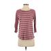 Forever 21 Long Sleeve T-Shirt: Burgundy Stripes Tops - Women's Size P