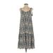 Finn & Grace Casual Dress - DropWaist: Gray Aztec or Tribal Print Dresses - Women's Size Small