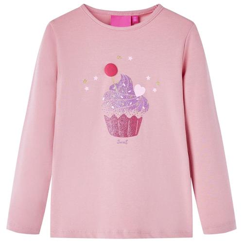 vidaXL Kinder-Langarmshirt mit Eiscreme-Aufdruck Hellrosa 104