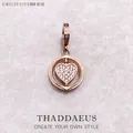 Charms Pendant Rotated Heart Pave Rose Gold Accessories 925 Sterling Silver Fine Jewelry Romantic