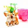 Originale! Baciare gattino vaso di fiori stampo in Silicone fai da te resina fatta a mano gesso