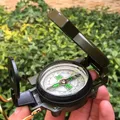 Aluminum alloy Portable Army Green Folding Lens Compass Metal Military Marching Lensatic Camping