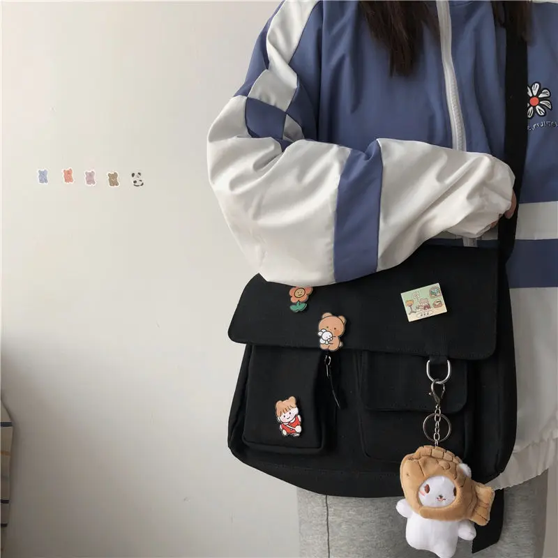 Borsa a tracolla semplice da donna Borsa a tracolla casual Borse da donna Borsa a tracolla Borsa per ragazze Borse da scuola incrociate in tela stampata dolce