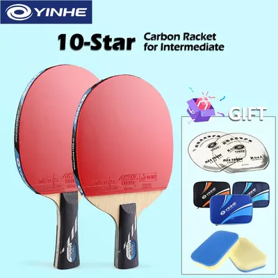 Yinhe 10-sterne Ping Pong Schläger 10B Carbon Offensive Pingpong Tischtennis Schläger für Zwischen Schnell Angriff mit Feinen control Image