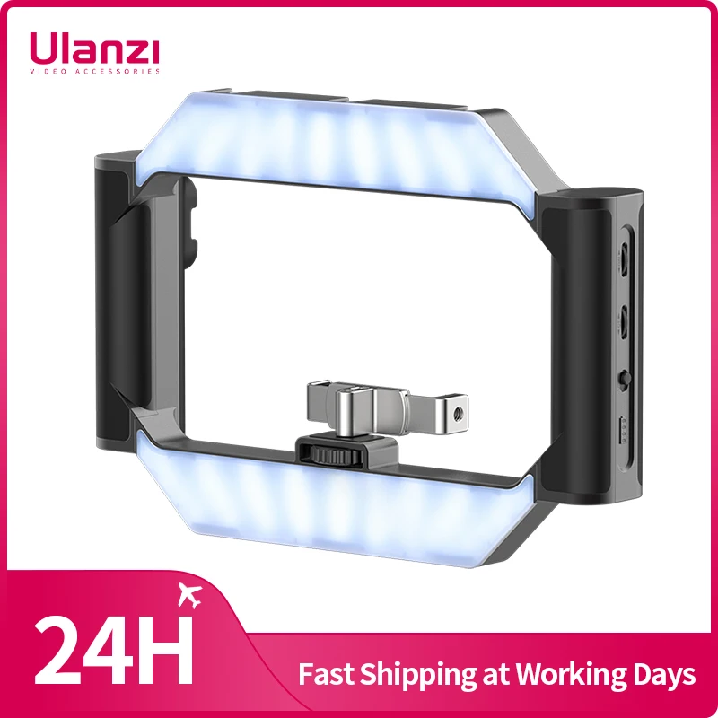 Ulanzi U-Rig Light Wireless Remote Smartphone Video Rig LED-Videoleuchte 2-in-1-Ringlicht Handleuchte mit Halterung für DSLR