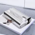 Nordic Luxury Stainless Steel Tissue Box for Living Room Desktop Tissue Holder Silver Plated Paper