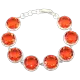 15x15mm Gorgeous 22.g Orange Spessartine Garnet Tsavorite Garnet White CZ Daily Wear Silver Bangle