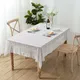 Crochet Hollow Tablecloth Home Decorative Rectangle Fabric Lace Beige Bedroom Coffee Table for