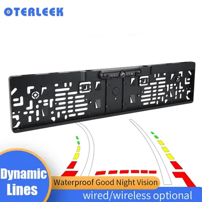 New Arrival!Dynamic Trajectory European License Plate Frame Rear View Camera System With Night Vision LED Lights