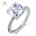Peacock Star Solid 925 Sterling Silver Wedding Promise Engagement Ring 5 Carat Cushion Cut Jewelry