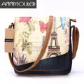 Annmouler borsa a tracolla Vintage borsa a tracolla Demin moda donna borsa a tracolla con stampa