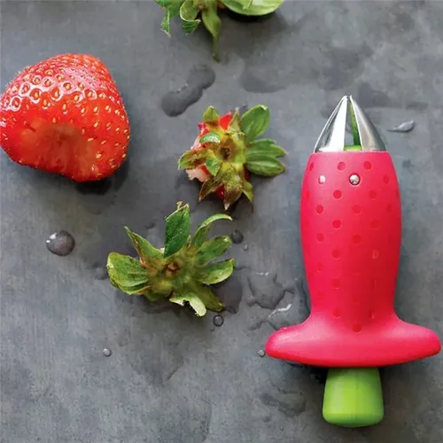 Küche Obst Gadget Werkzeuge Erdbeere Slicer Cutter Erdbeere Corer Erdbeere Huller Blatt Stem Remover