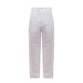 White Denim Trouser With Stitching And Embroidery