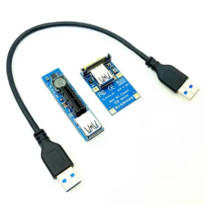 PCI-E Riser Mini PCIE zu PCI-E X1 Verlängerung anschluss Adapter Riser Karte Sata Stroma schluss mit