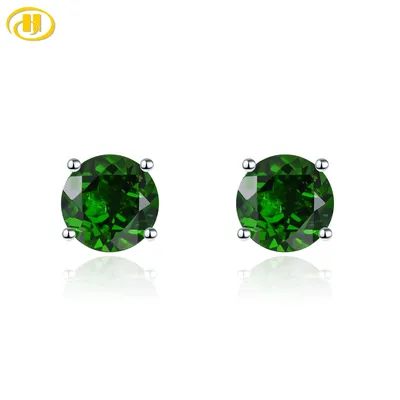 Echte Grüne Chrom Diopsid Solide 925 Silber Ohrring Frauen Edlen Schmuck Multi-farbe Birthstone