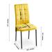 Yellow Velvet Dining Chairs Set of 2, Upholstered Side Chairs with Lattice Design High Backrest and Metal Legs