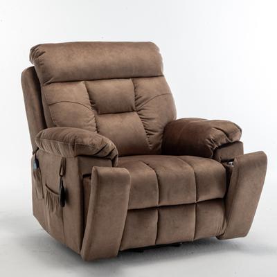 Power Electric Massage Heating Recliner w/Cup Holder for Elderly,Brown