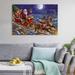 Framed Canvas Wall Art Decor Painting,Santa on Sleigh With Reindeer Gift Painting - Multicolor
