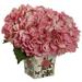 Silk Plant Nearly Natural Hydrangea with Floral Planter - Pink