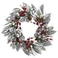 Silk Plant Nearly Natural 24 Snowy Magnolia Berry Artificial Wreath