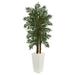 Silk Plant Nearly Natural 5.5 Parlor Palm Artificial Tree in White Tower Planter