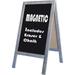 Large Sturdy Rustic Wood Magnetic Double-Side Sidewalk A-Frame Sandwich Sign Board 20 X40 Standing Chalkboard Easel Easy Writing Surface For Shops Weddings- Grey Wash Finish