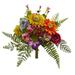 Silk Plant Nearly Natural 13 Mixed Flowers Artificial Bush (Set of 2)