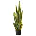 Silk Plant Nearly Natural 38 Sansevieria Artificial Plant - Green and Yellow