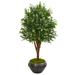 Silk Plant Nearly Natural 50 Eucalyptus Artificial Tree in Metal Bowl UV Resistant (Indoor/Outdoor)