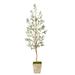 Silk Plant Nearly Natural 70 Olive Artificial Tree in Country White Planter