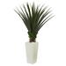 Silk Plant Nearly Natural 5 Spiky Agave Artificial Plant in White Tower Planter
