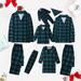 Matching Pajamas for Family Button Up Plaid Sleepwear Long Sleeve Shirt Staight Wide Pant Baby PJs Romper with Pet Suit (Girl:2Y Green)