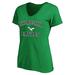 Women's Profile Kelly Green Philadelphia Eagles Plus Size Retro V-Neck T-Shirt