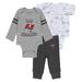 Newborn & Infant WEAR by Erin Andrews Gray/Pewter/White Tampa Bay Buccaneers Three-Piece Turn Me Around Bodysuits Pant Set