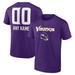 Men's Fanatics Branded Purple Minnesota Vikings Personalized Name & Number Team Wordmark T-Shirt