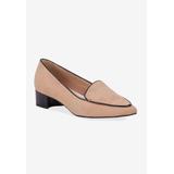 Extra Wide Width Women's Honey Flat by Ros Hommerson in Nude Suede Patent (Size 6 WW)