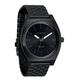 NIXON Time Teller Solar A1369-100m Water Resistant Men's Analog Solar Powered Fashion Watch (40.5mm Watch Face, 20mm 5 Link Stainless Steel Band), All Black / White, OSFM, Quartz Movement