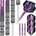 Unicorn Darts Set | Amethyst 1 | 90% Natural Tungsten Barrels with Purple Accents & Laser Etched U Logo Hallmark | Steel Tip | 23 g