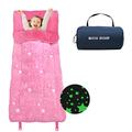 Sleeping Bags for Girls, Slumber Bags with Kids Weighted Blanket and Pillow, Warm and Comfortable, Luminescent Stars 63in x 29in Happy Napper for Daycare and Preschool