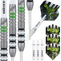 Unicorn Steel Tip Darts Set | Callan 'The Riot' Rydz Contender | 80% Natural Tungsten Barrels with Green White & Black Accents | 21 g
