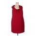 Jones Studio Casual Dress - Mini: Burgundy Print Dresses - Women's Size 16